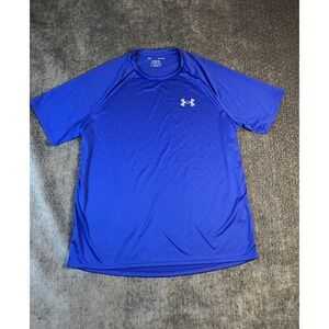 Under‎ Armour boys Shirt XL Blue Short Sleeve Tech Tee Crew Neck Pullover